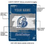 customized drake bulldogs paint strokes blue white blanket new arrival