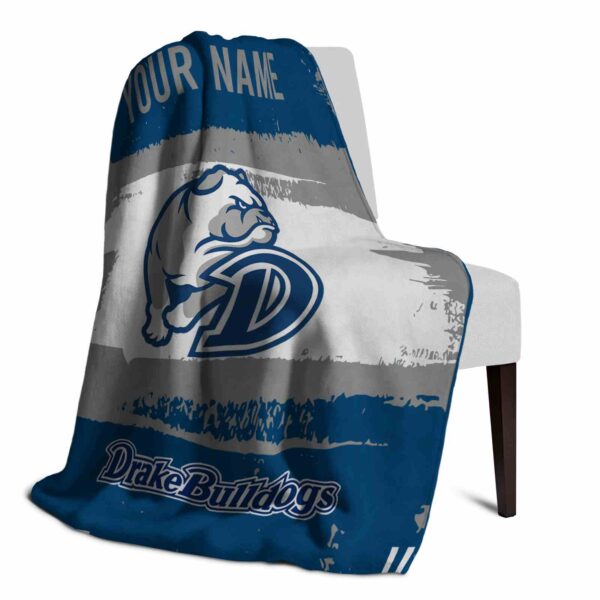 customized drake bulldogs paint strokes blue white blanket top rated