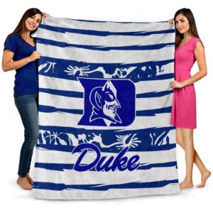 customized duke blue devils floral stripes blue white blanket fashion forward