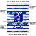 customized duke blue devils floral stripes blue white blanket new arrival