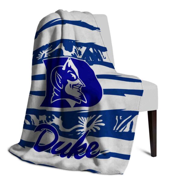 customized duke blue devils floral stripes blue white blanket top rated