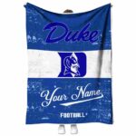 customized duke blue devils grunge texture blue white blanket best selling