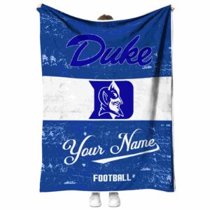 customized duke blue devils grunge texture blue white blanket best selling