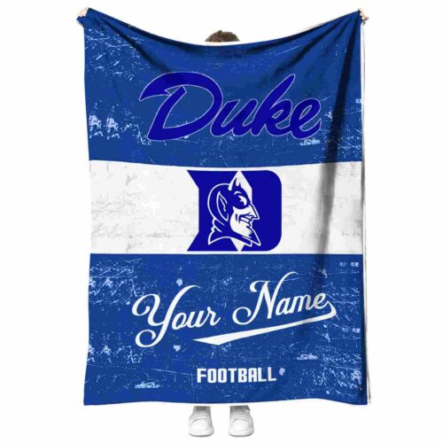 customized duke blue devils grunge texture blue white blanket best selling