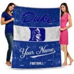customized duke blue devils grunge texture blue white blanket best selling