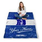 customized duke blue devils grunge texture blue white blanket best selling