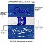 customized duke blue devils grunge texture blue white blanket best selling