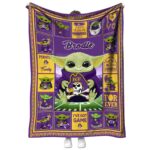 customized east carolina pirates baby yoda purple blanket best selling