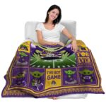customized east carolina pirates baby yoda purple blanket best selling