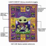 customized east carolina pirates baby yoda purple blanket best selling