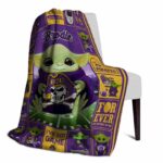 customized east carolina pirates baby yoda purple blanket best selling