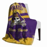 customized east carolina pirates grunge streaks purple blanket best selling