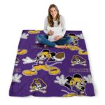 customized east carolina pirates mickey purple blanket best selling