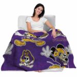 customized east carolina pirates mickey purple blanket best selling