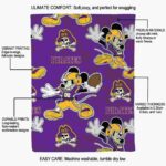 customized east carolina pirates mickey purple blanket best selling