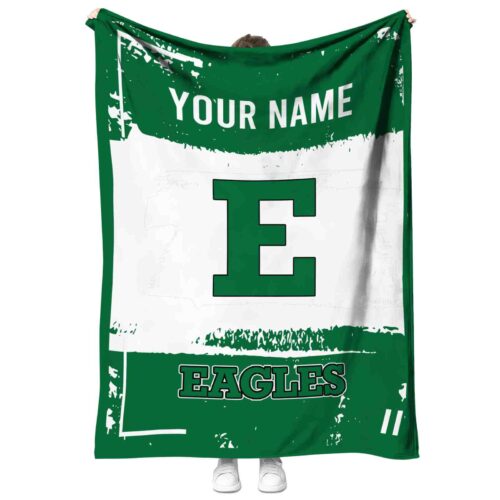 customized eastern michigan eagles paint strokes green white blanket best selling