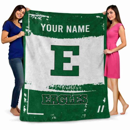 customized eastern michigan eagles paint strokes green white blanket fashion forward