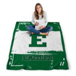 customized eastern michigan eagles paint strokes green white blanket best selling