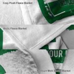 customized eastern michigan eagles paint strokes green white blanket best selling