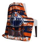 customized edmonton oilers floral stripes blue white blanket top rated
