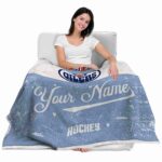 customized edmonton oilers grunge texture blue white blanket latest model