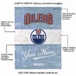 customized edmonton oilers grunge texture blue white blanket new arrival