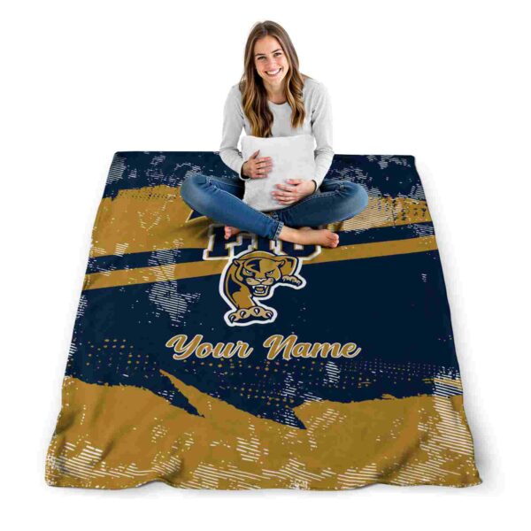 customized fiu panthers grunge streaks blue blanket high quality