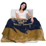 customized fiu panthers grunge streaks blue blanket latest model