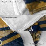 customized fiu panthers grunge streaks blue blanket premium grade