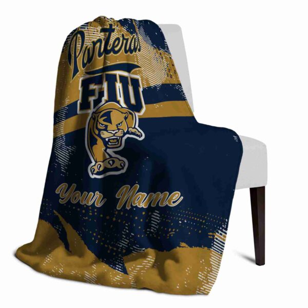 customized fiu panthers grunge streaks blue blanket top rated