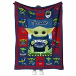 customized florida atlantic owls baby yoda blue blanket best selling