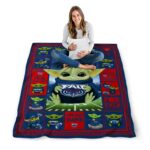 customized florida atlantic owls baby yoda blue blanket best selling