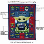 customized florida atlantic owls baby yoda blue blanket best selling