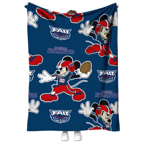 customized florida atlantic owls mickey blue blanket best selling