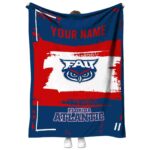Customized Florida Atlantic Owls Paint Strokes Blue White Blanket 1 customized florida atlantic owls paint strokes blue white blanket best selling