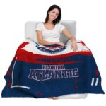 customized florida atlantic owls paint strokes blue white blanket best selling