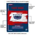customized florida atlantic owls paint strokes blue white blanket best selling