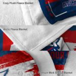 customized florida atlantic owls paint strokes blue white blanket best selling