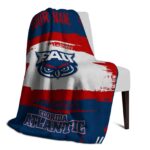 customized florida atlantic owls paint strokes blue white blanket best selling