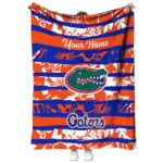 customized florida gators floral stripes blue white blanket best selling