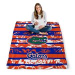 customized florida gators floral stripes blue white blanket best selling