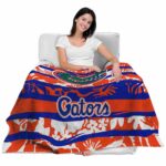 customized florida gators floral stripes blue white blanket best selling
