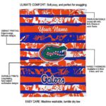 customized florida gators floral stripes blue white blanket best selling