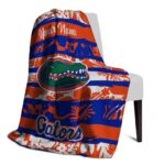 customized florida gators floral stripes blue white blanket best selling