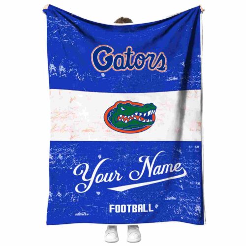 customized florida gators grunge texture blue white blanket best selling