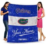 customized florida gators grunge texture blue white blanket best selling