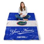 customized florida gators grunge texture blue white blanket best selling
