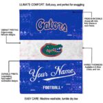 customized florida gators grunge texture blue white blanket best selling