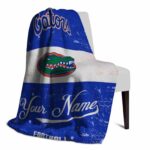 customized florida gators grunge texture blue white blanket best selling