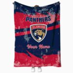 customized florida panthers grunge streaks red blanket best selling